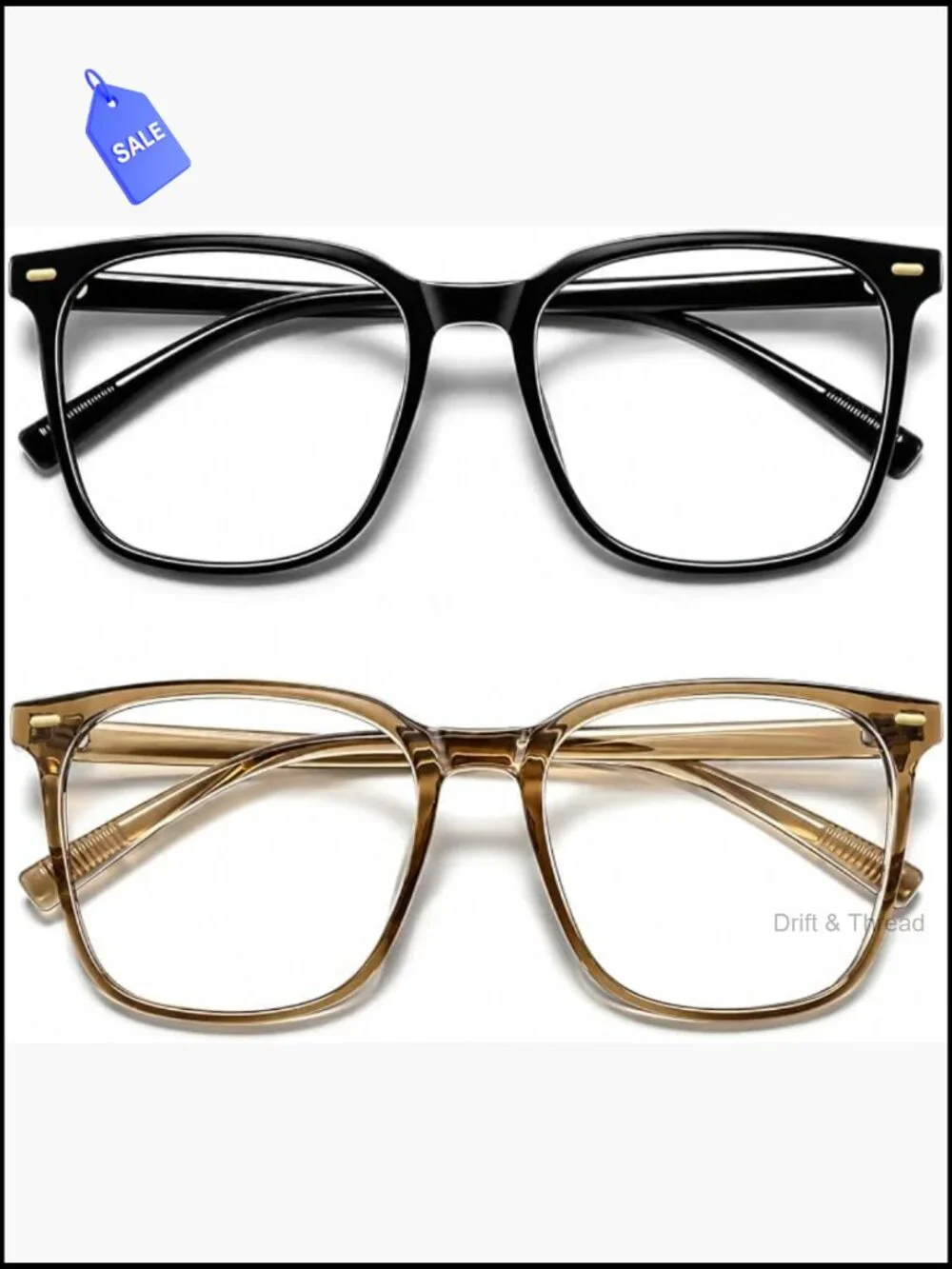 Oversized Square Anti-Fatigue Blue Light Blocking Glasses for Women Men